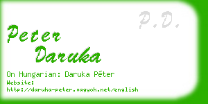 peter daruka business card